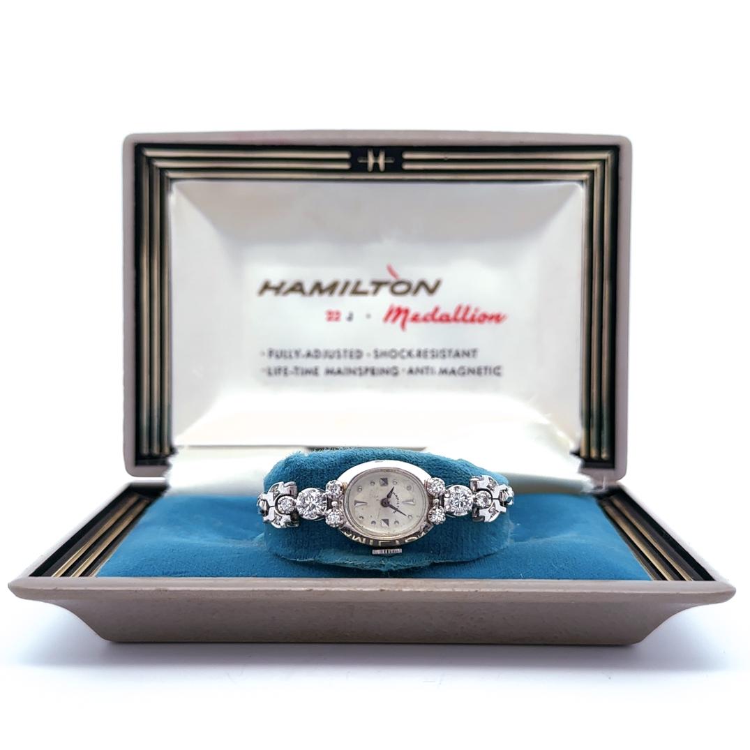 1960s Hamilton 14k Gold and Diamond Watch with Original Case (1 of 6)
