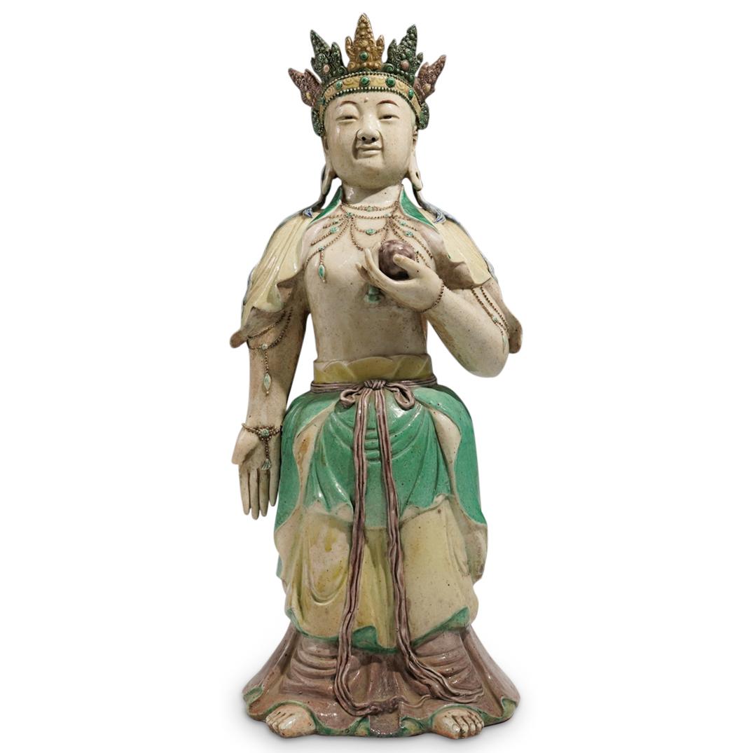 Chinese Qing Dynasty Famille Verte Standing Buddha (1 of 9)