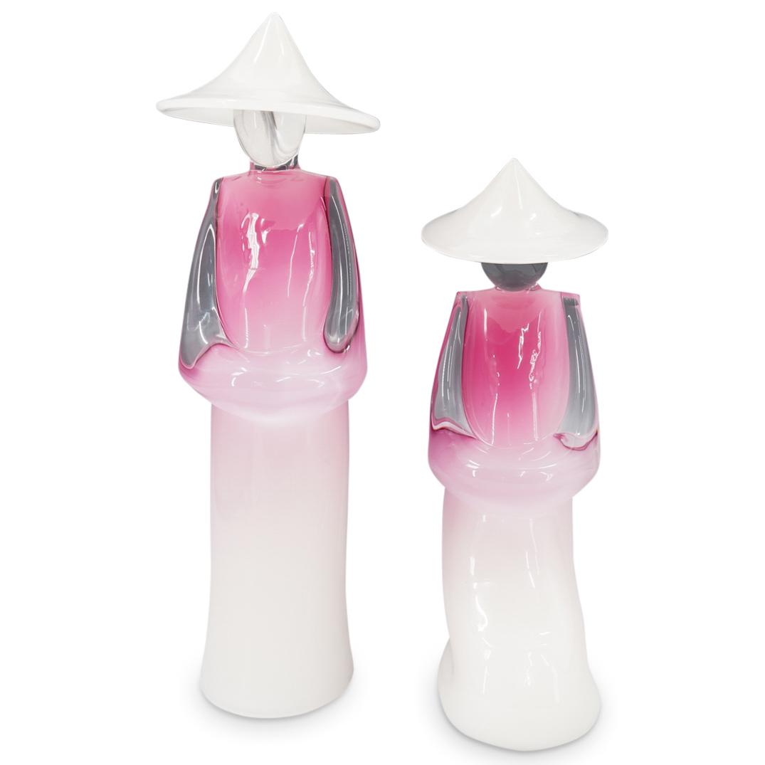 Large Pino Signoretto Murano Glass Asian Figures (1 of 10)