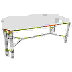 Charles Hollis Jones (American, 1945) Lucite, Brass & Glass Dining Table First Image