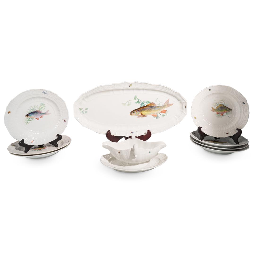 (9Pc) Meissen Porcelain Fish Service Set (1 of 13)