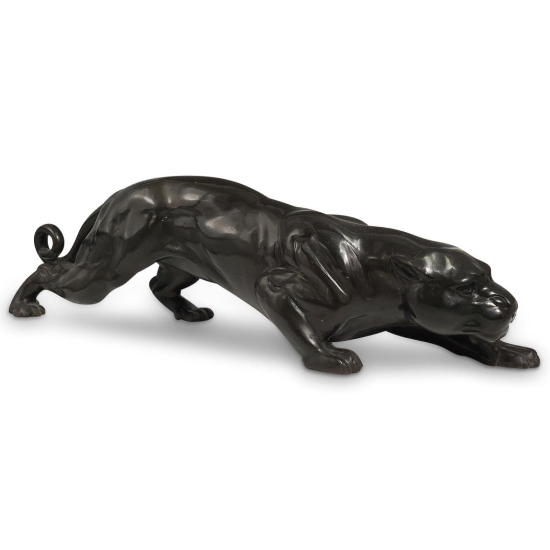 Large Vintage Bronze Black Panther (1 of 6)