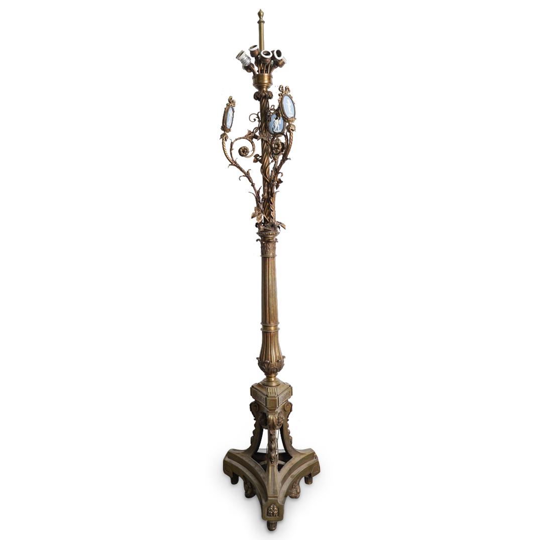 Antique Bronze Floor Lamp with Wedgwood Plaques (1 of 10)