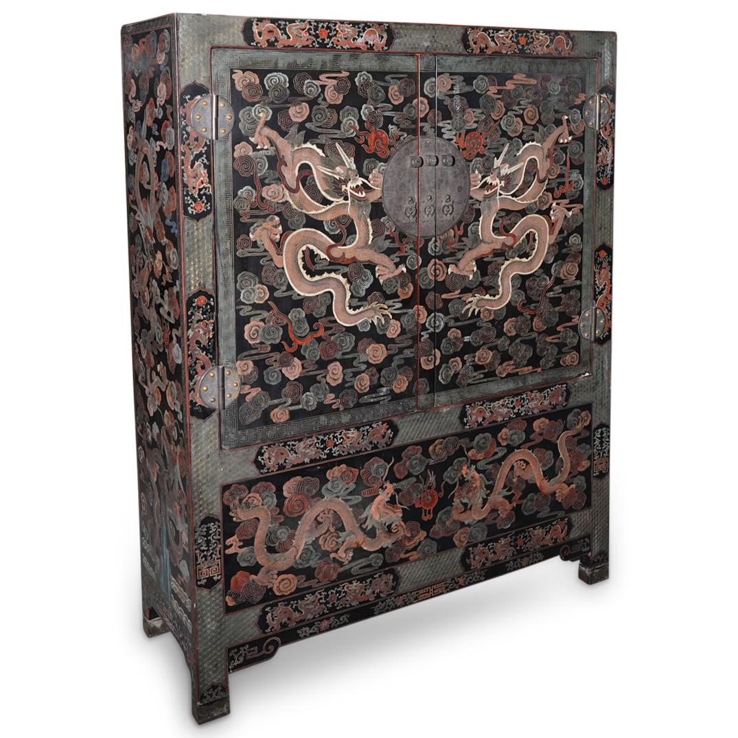 Vintage Chinese Lacquered Dragon Cabinet (1 of 10)