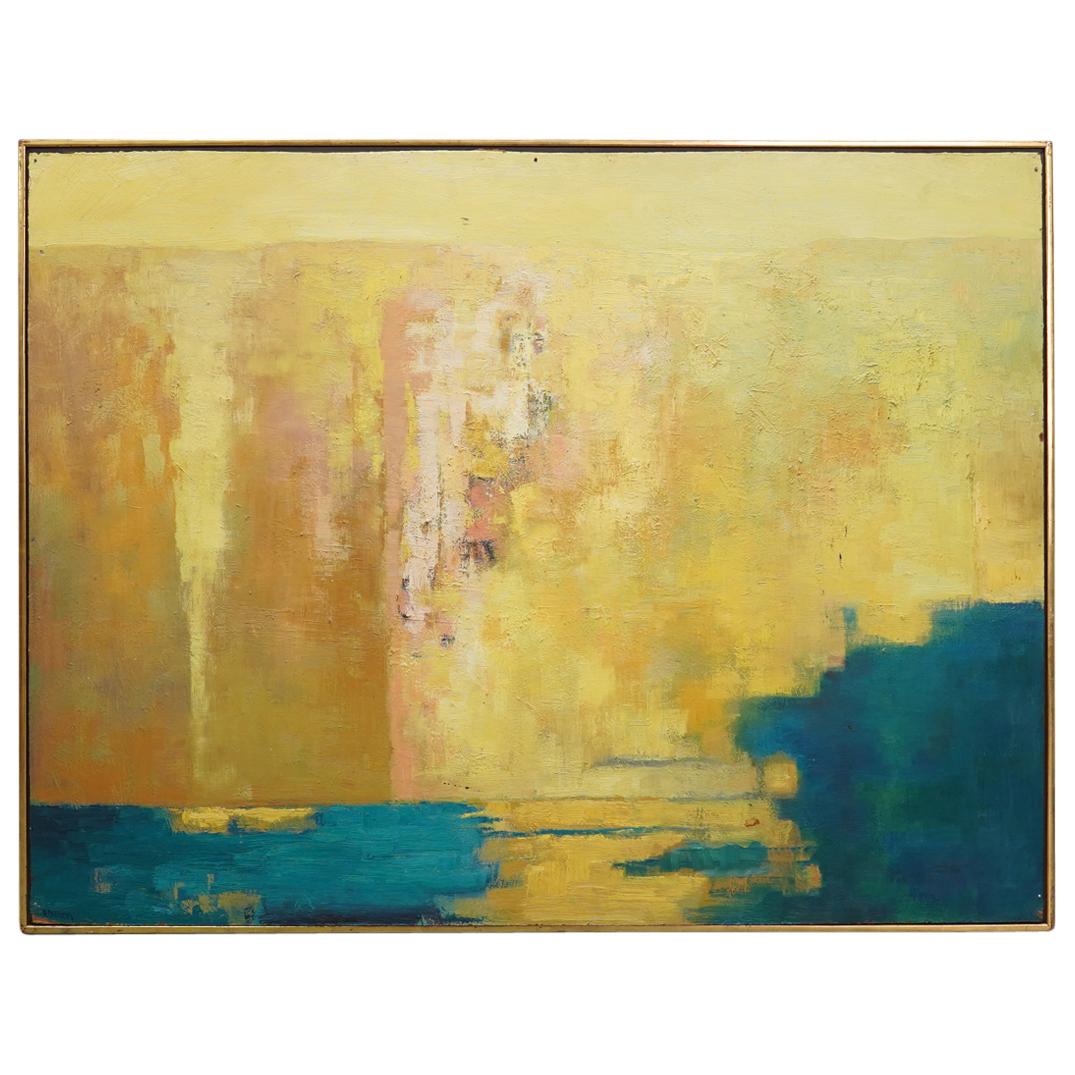 Harry Crowley "Cliff & Cove" Abstract Oil on Masonite Painting (1 of 9)