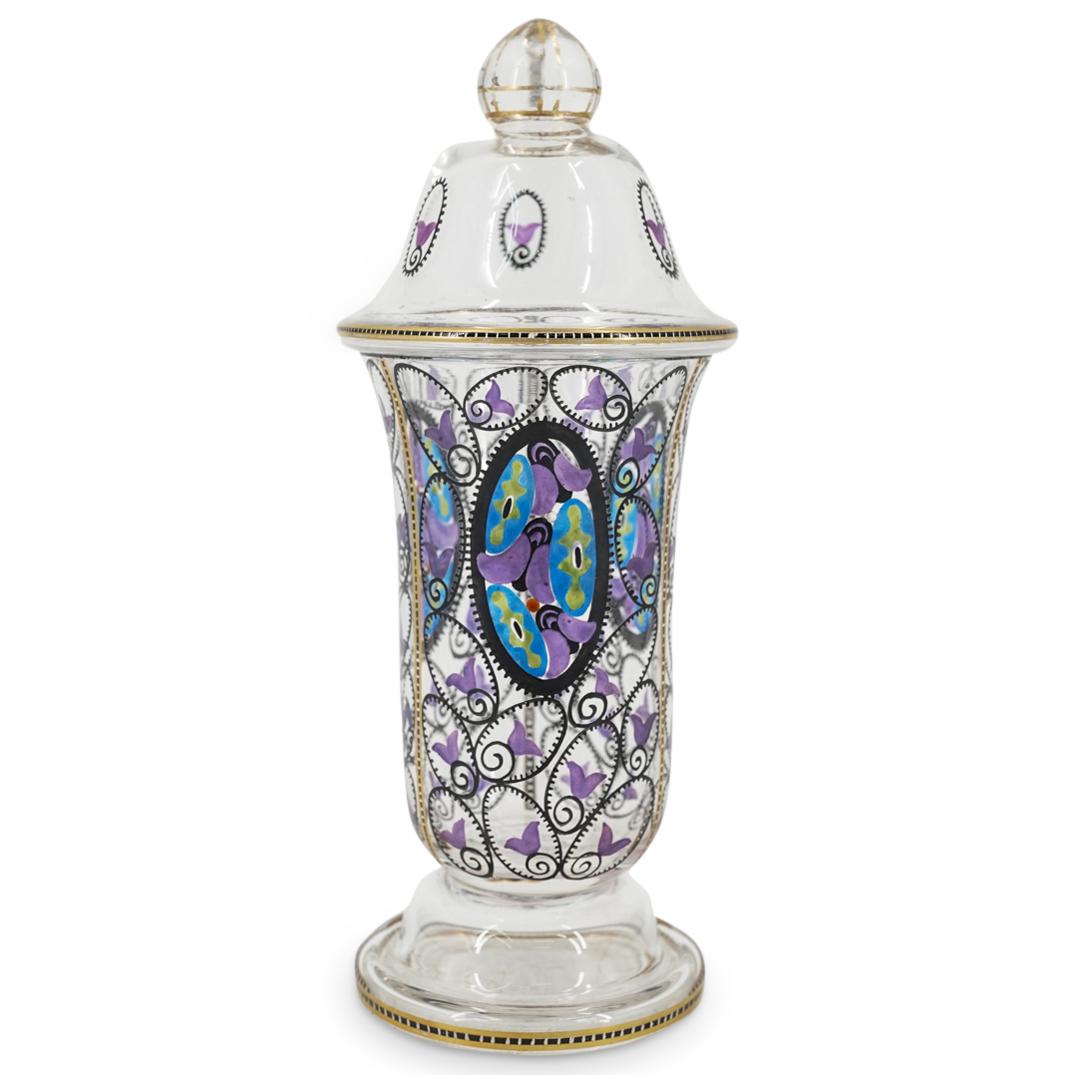 Art Deco Wiener Werkstatte Painted Glass Jar (1 of 4)