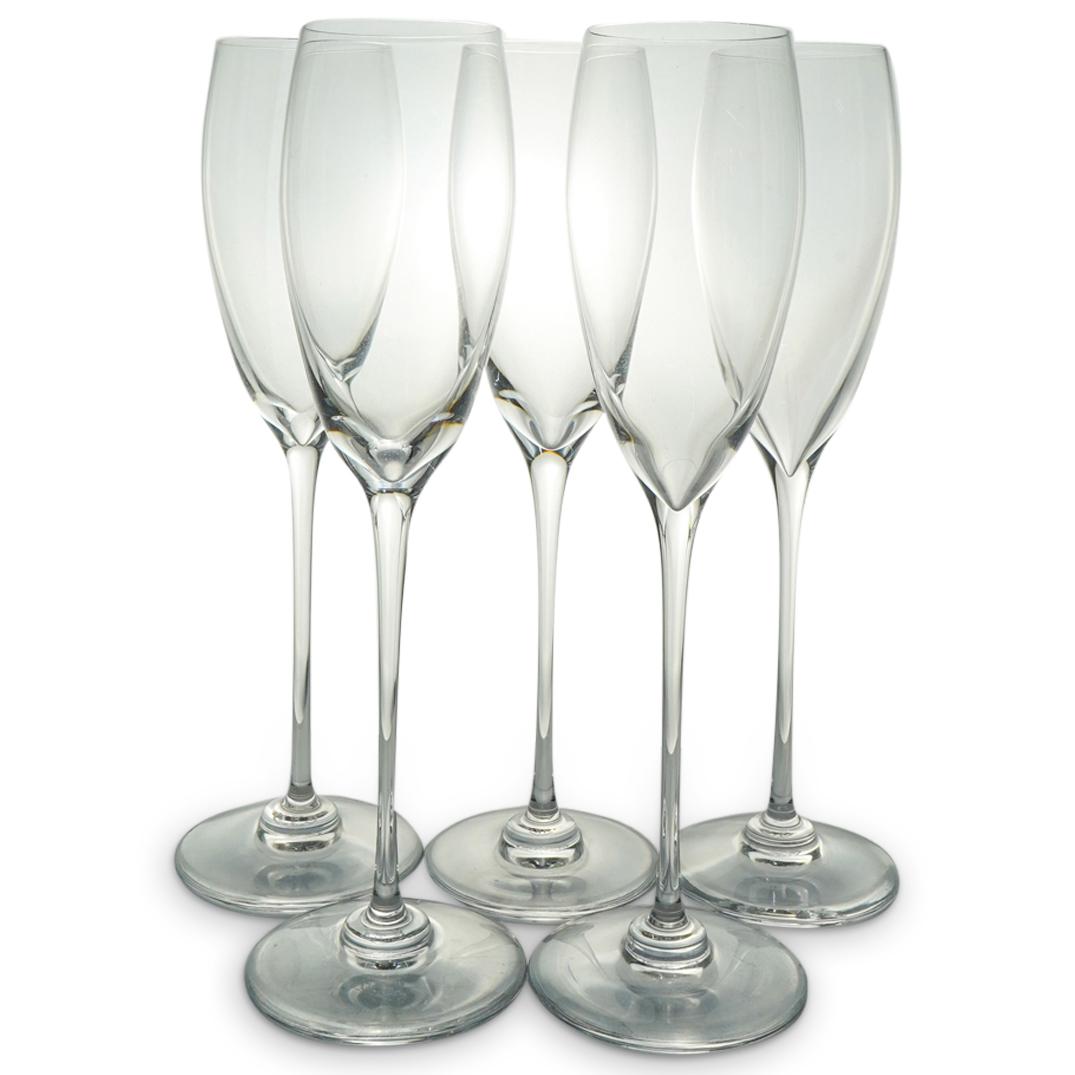 (5 Pc) Baccarat Crystal Champagne Flutes (1 of 2)