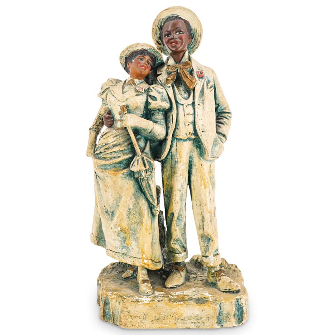 Attr. Bernhard Bloch (Austrian) Couple Terracotta Sculpture (1 of 12)