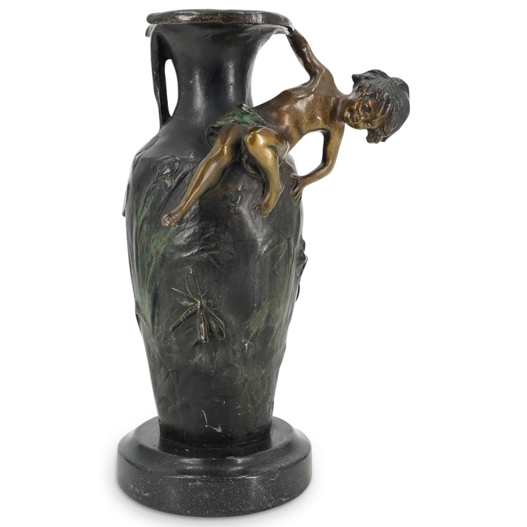 After Auguste Moreau Sculpture Bronze Vase (1 of 9)