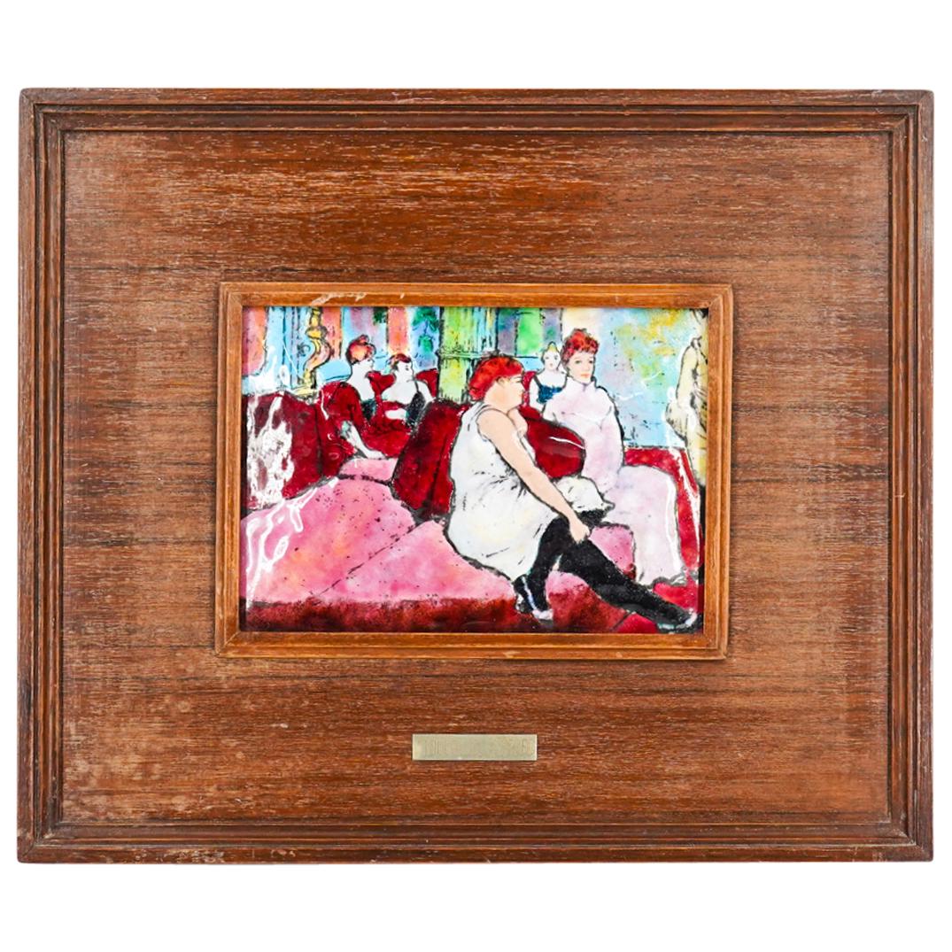 After Toulouse-Lautrec Framed Enameled Metal Plaque (1 of 6)