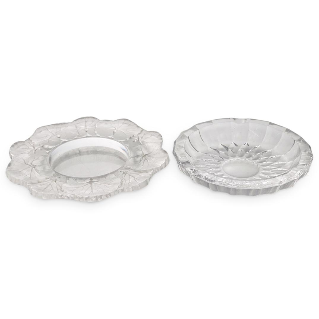 (2Pc) Lalique & Val St. Lambert Crystal Ashtrays. (1 of 12)