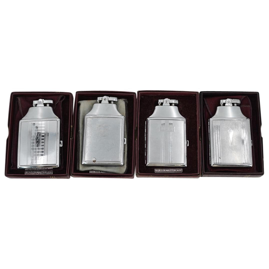 (4Pc) Art Deco Ronson Cigarette Case Lighters in Box (1 of 19)
