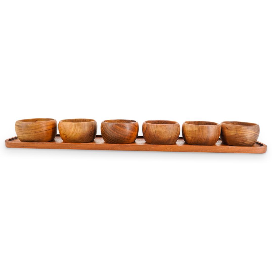 (7Pc) Mid Century Danish Wood Bowl & Tray Set (1 of 5)