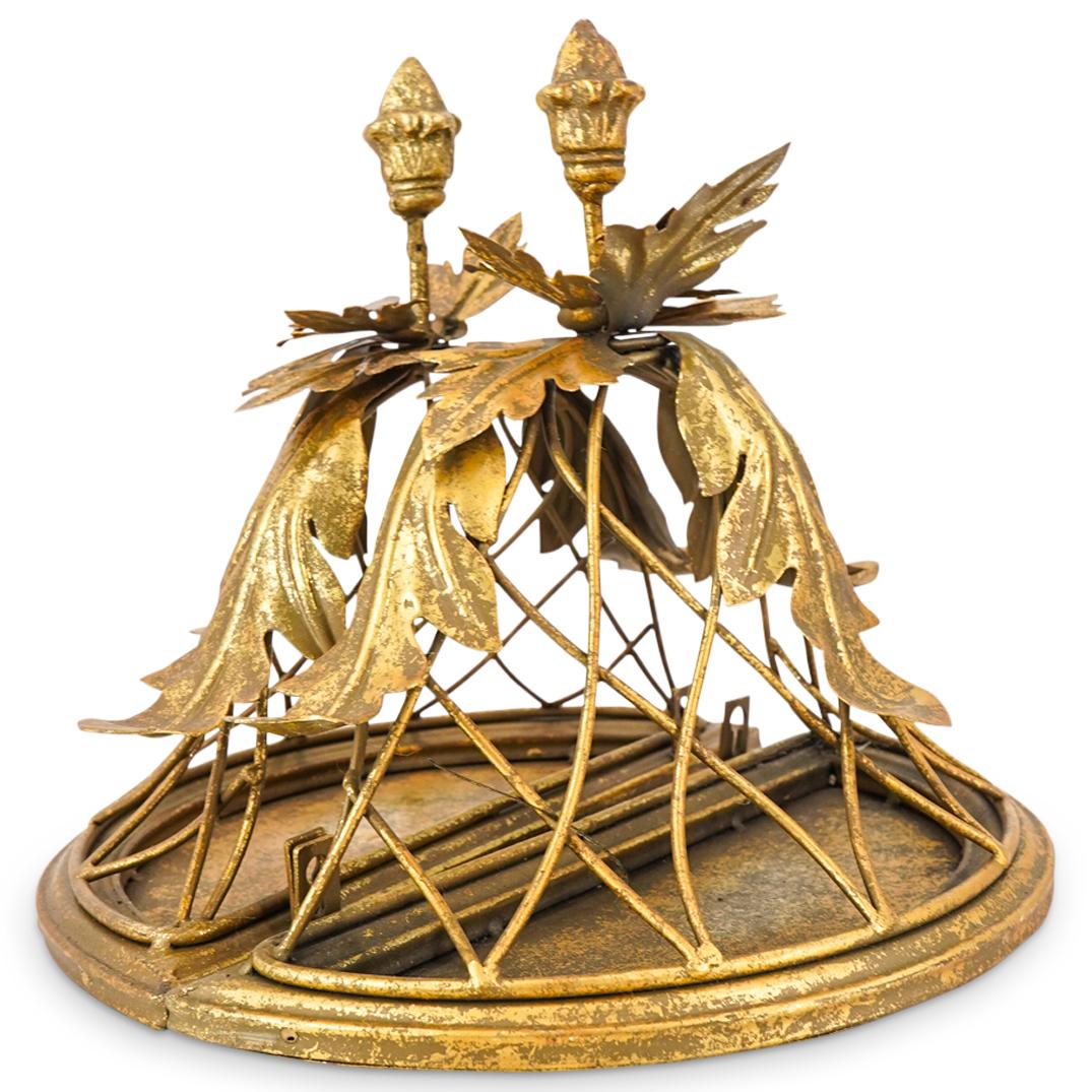 Pair of Vintage French Parcel Gilt Metal Sconce Shelves (1 of 6)