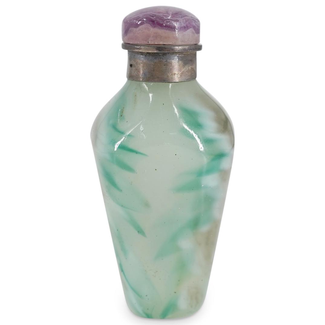 Antique Chinese Silver Collared Glass Snuff Bottle (1 of 3)