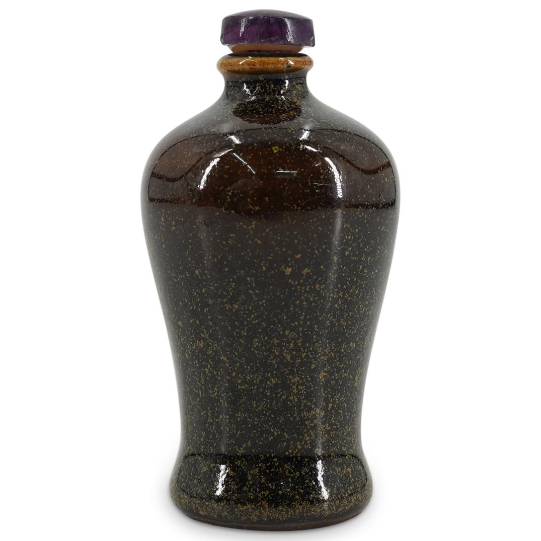 Antique Chinese Tea Dust Glaze Snuff Bottle (1 of 5)