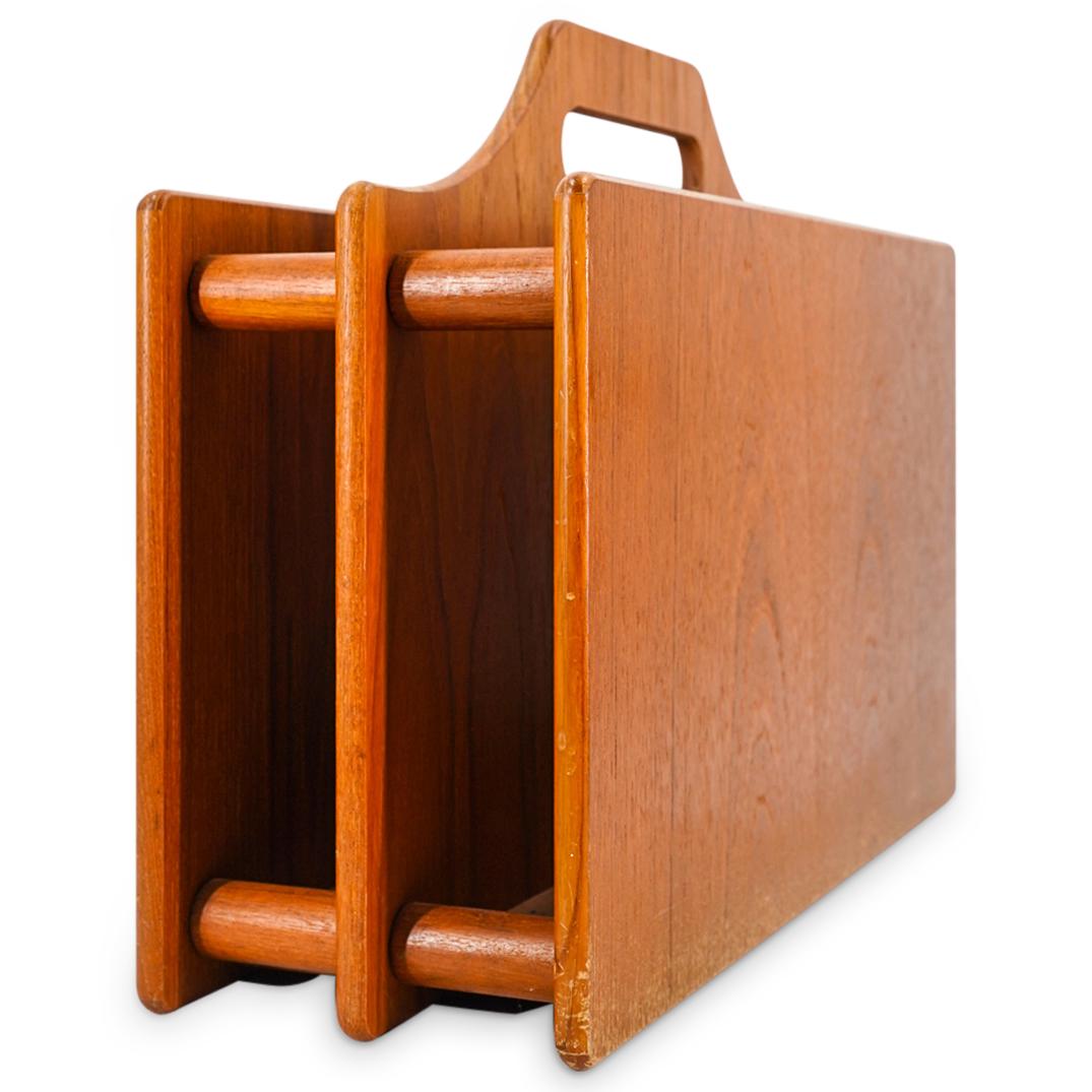 Mid Century Danish Teak Wood Double Sided Magazine Rack (1 of 7)