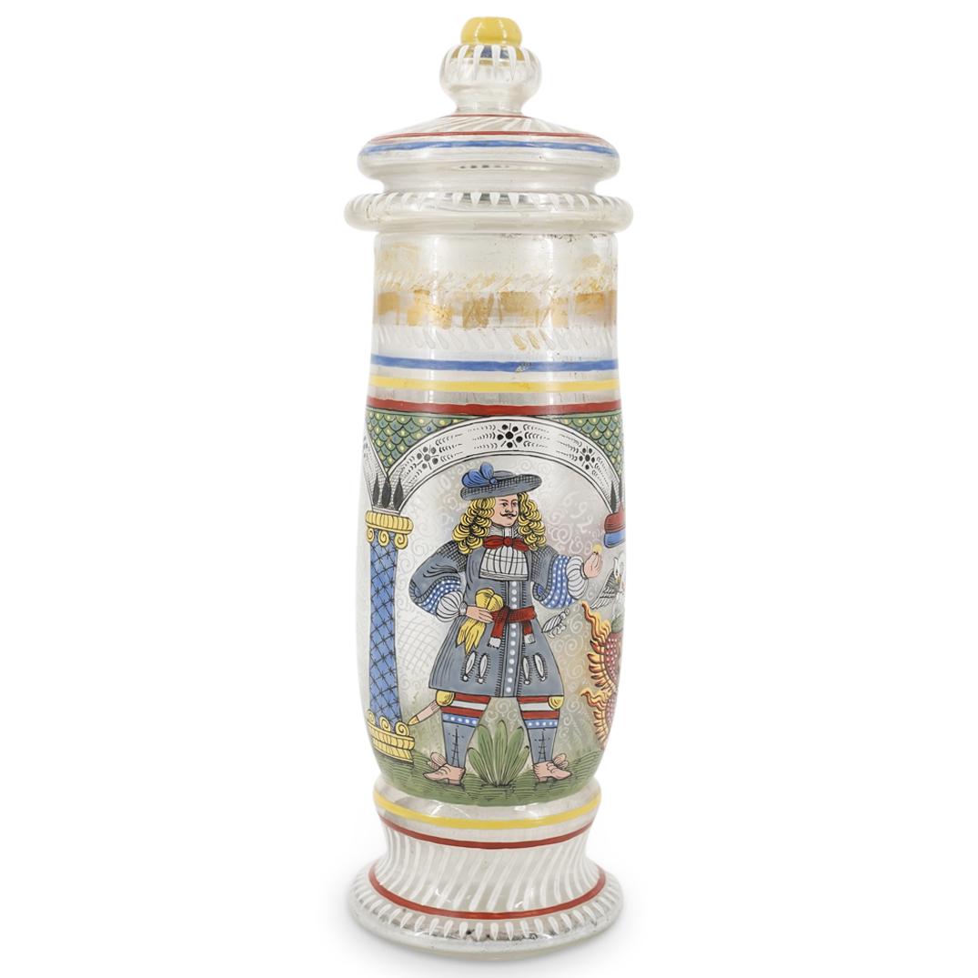 Antique German Painted Glass Jar (1 of 9)
