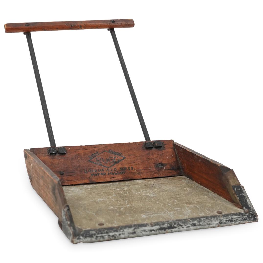 Antique Rugg MFG Snow Shovel: DESCRIPTION: Antique Rugg MFG Snow Shovel. Marked with hallmark and "Greenfield Mass" Pat. n. 1766691" CIRCA: 20th Century ORIGIN: USA DIMENSIONS: H: 7 3/4" W: 13 1/2" L: 7 1/2" Have a similar item to