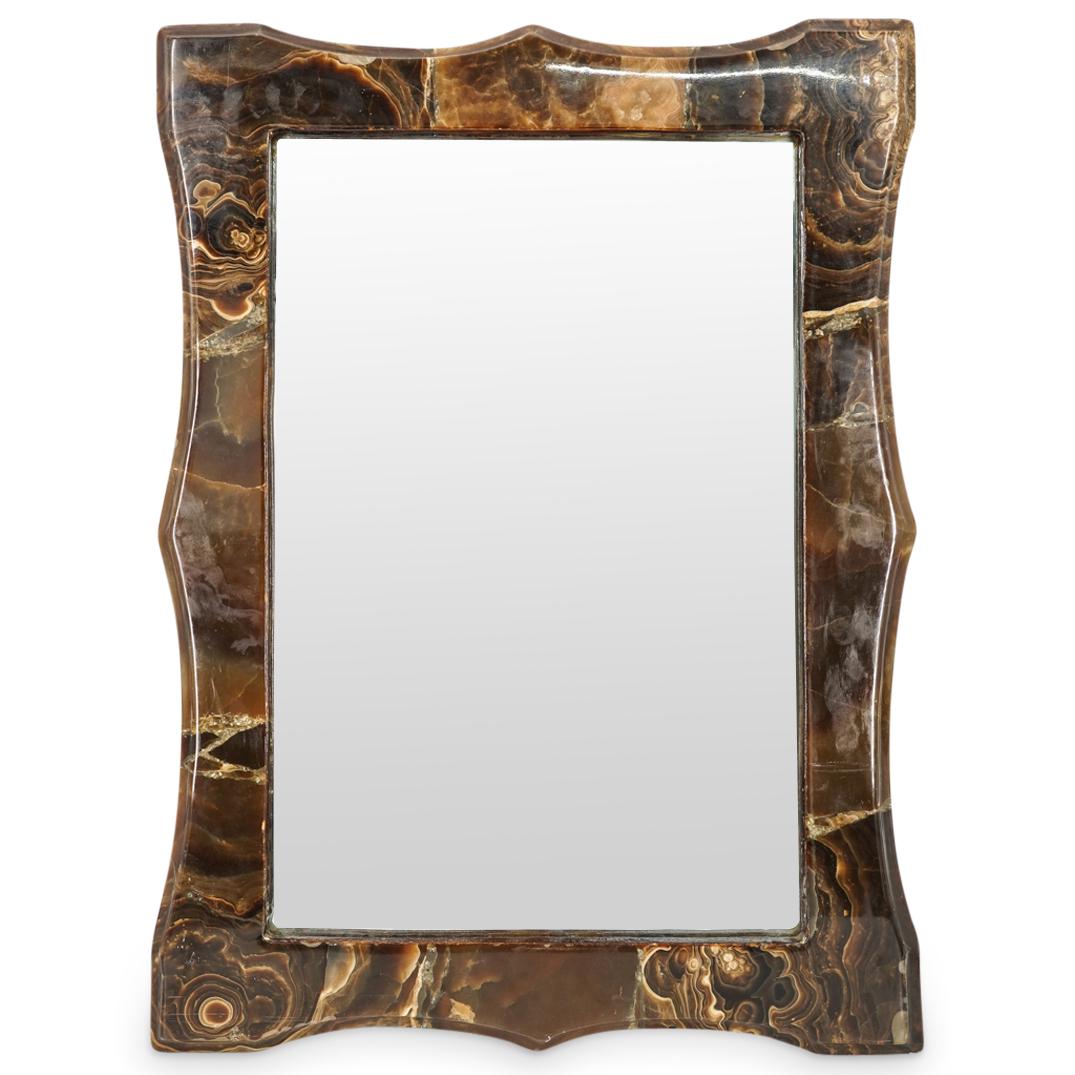 Carved Polished Onyx Framed Mirror (1 of 5)