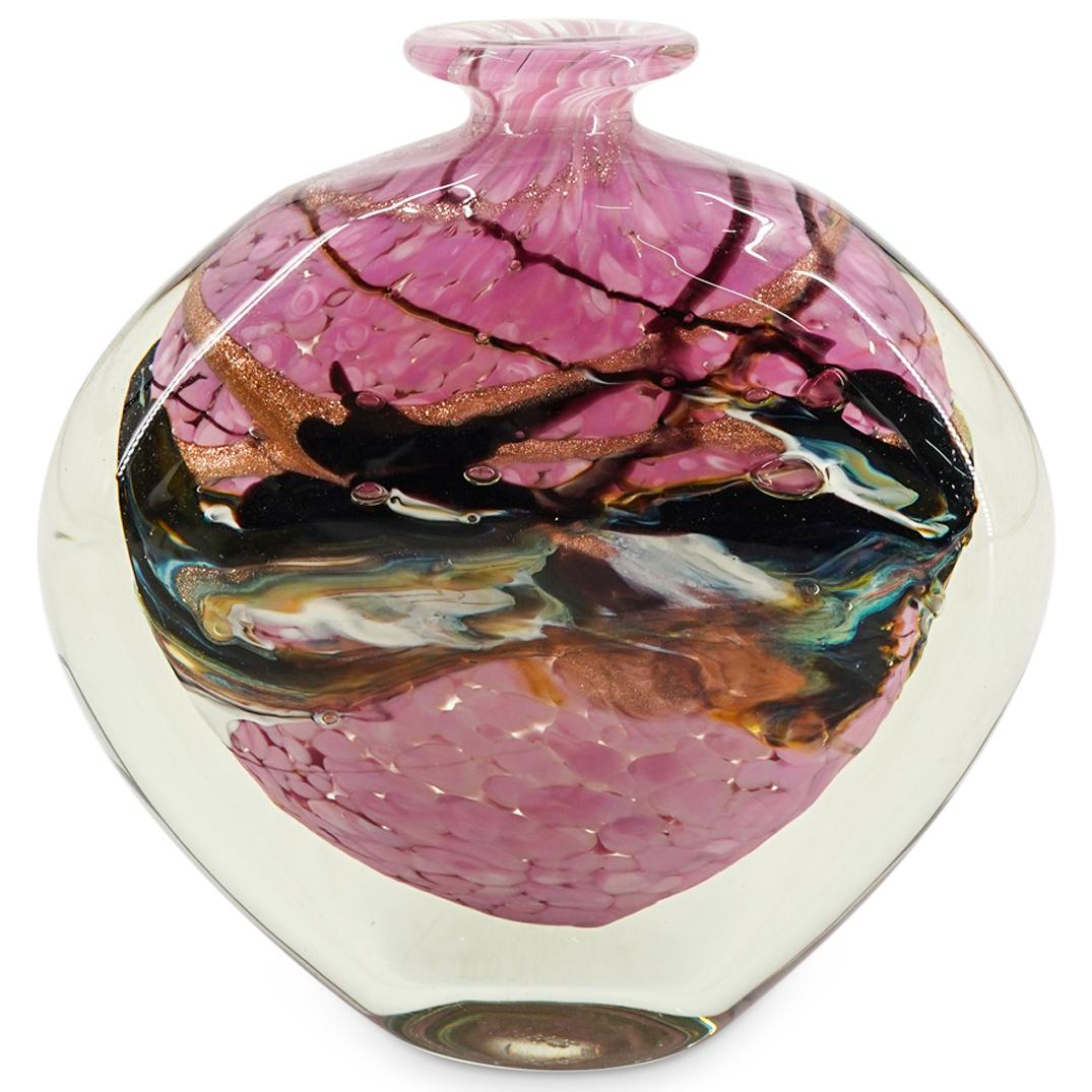 Signed Lucero Hand Blown Art Glass Sommerso Small Bud Vase (1 of 3)