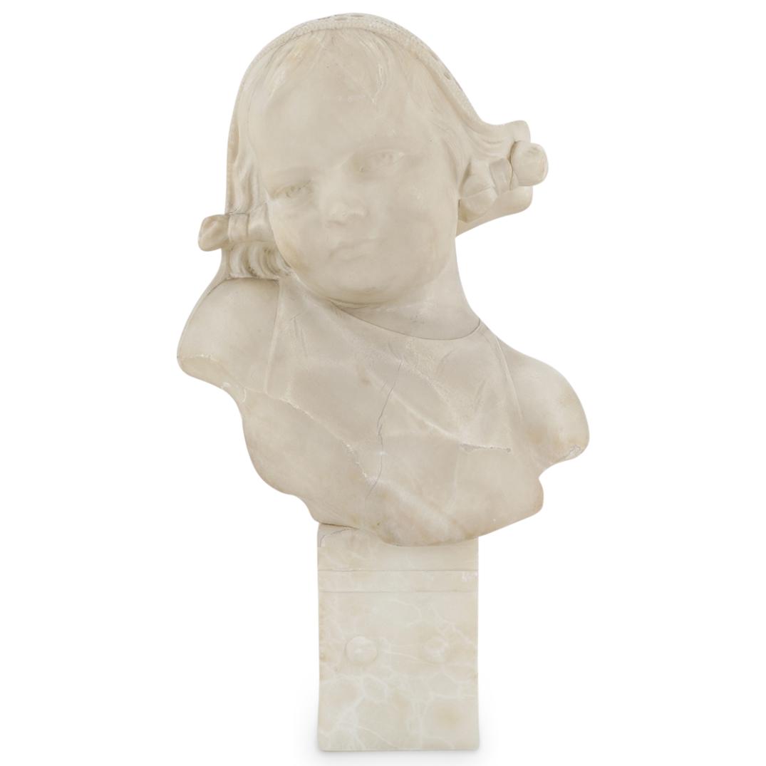 Antique Italian Alabaster Bust Of Child (1 of 8)