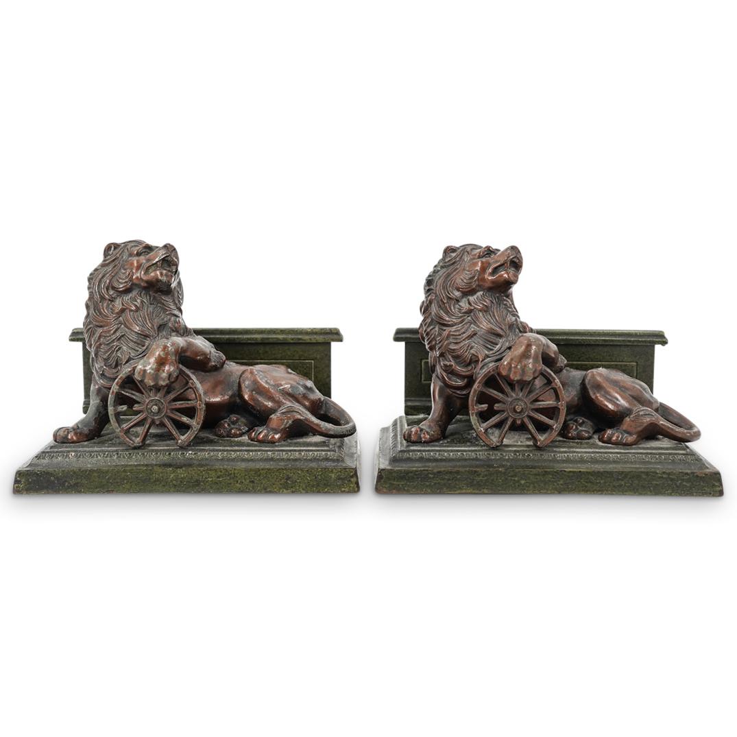 (2 Pc) Matching His Majesty Judd Lion Figural Bookends (1 of 10)