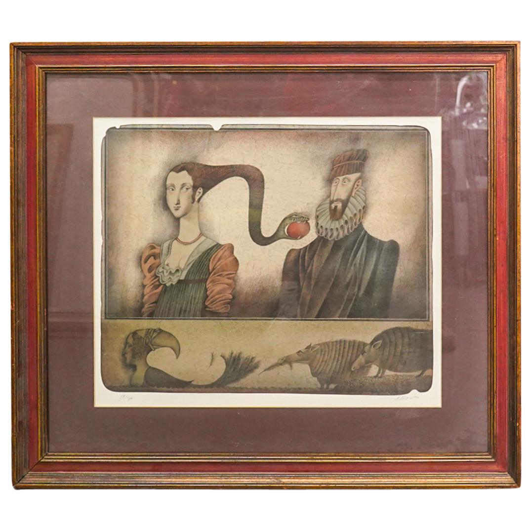 Limited Edition Signed Framed Figural Lithograph (1 of 7)