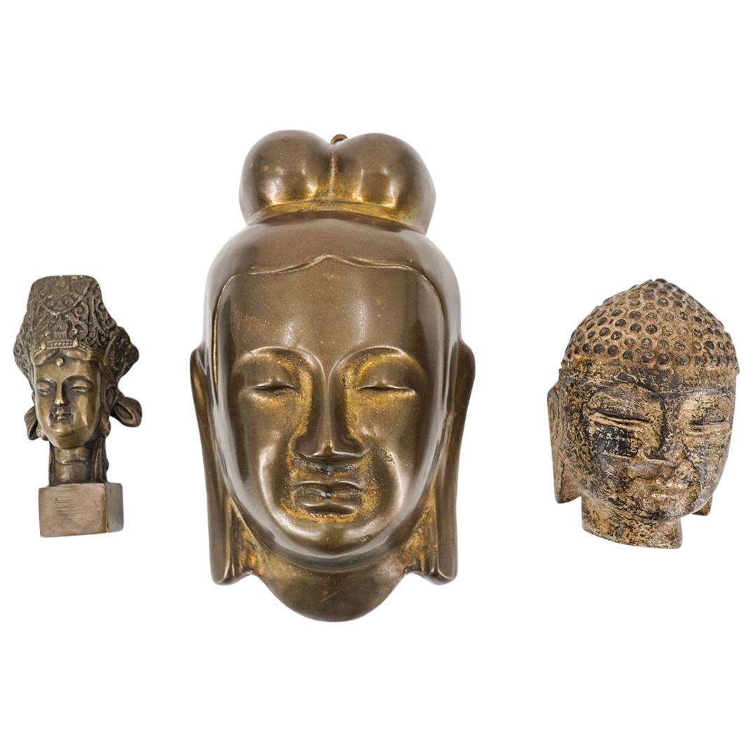 (3Pc) Southeast Asian Buddhist Deity Busts (1 of 14)
