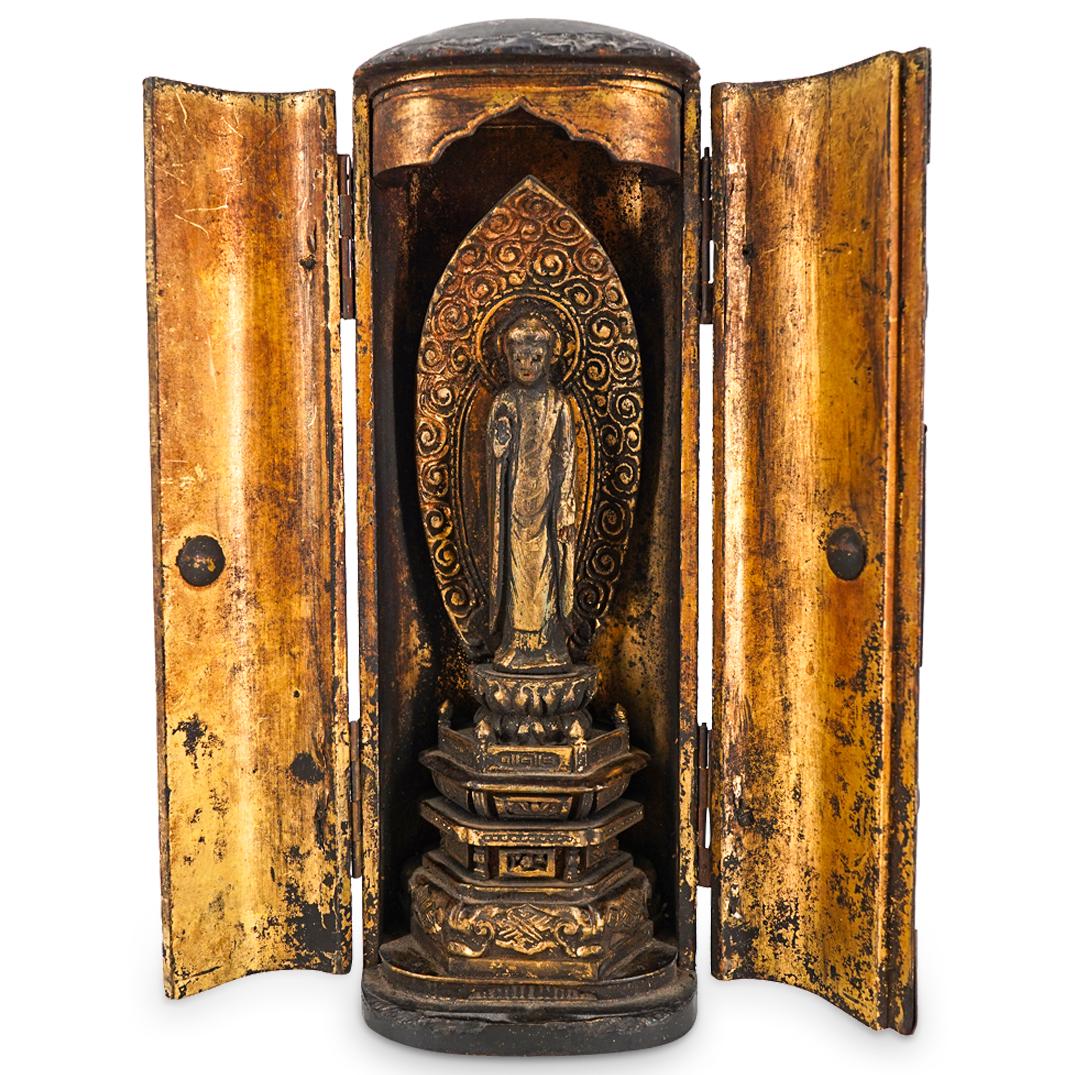 Antique Chinese Giltwood Traveling Buddha (1 of 7)