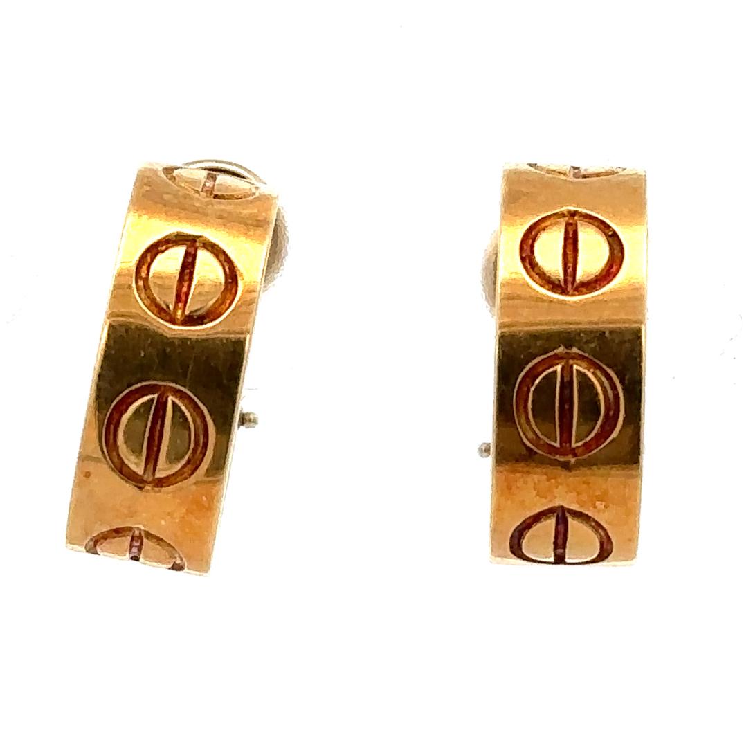 Pair of Vintage Cartier 18k Gold Omega Earrings (1 of 5)