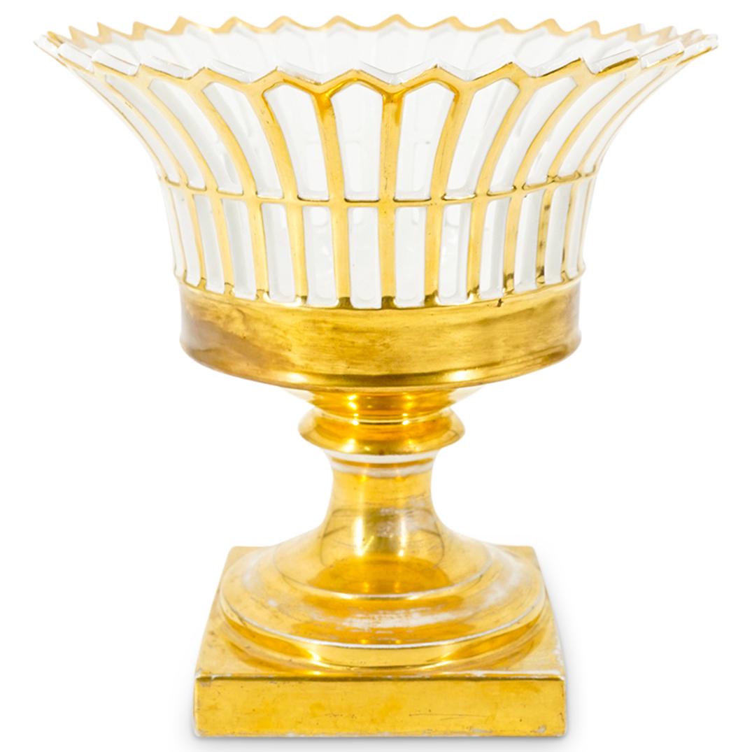 Antique French Old Paris Gilt Porcelain Reticulated Centerpiece (1 of 6)