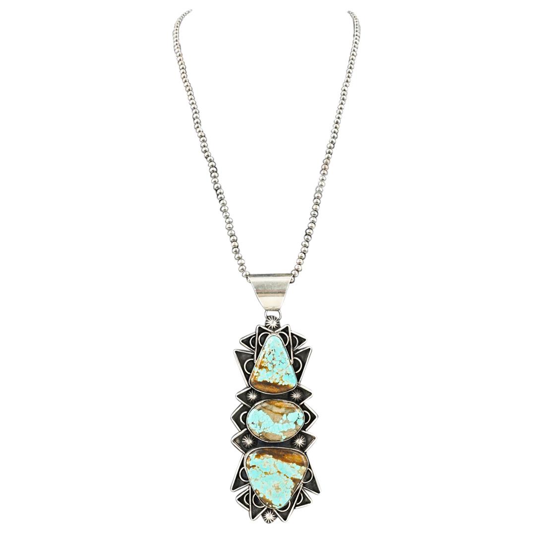 Chimney Butte (Native American) Sterling & Turquoise Necklace (1 of 5)