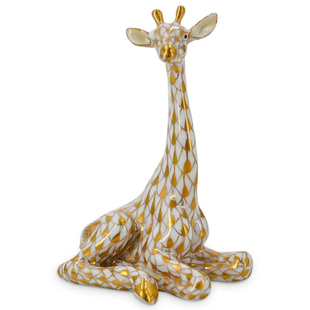 Herend Porcelain "Baby Giraffe" Gold Fishnet Figurine (1 of 4)