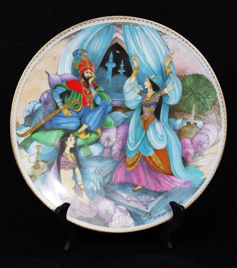 Haviland Limoges France Limited Edition Plate: DESCRIPTION: Scheherazade by Liliane Tellier the Third issue in the series "One Thousand and one Arabian Night's" Lemoges France Plate CIRCA: 1980's MADE IN: France DIMENSIONS: 9 1/2'' in Diameter RES