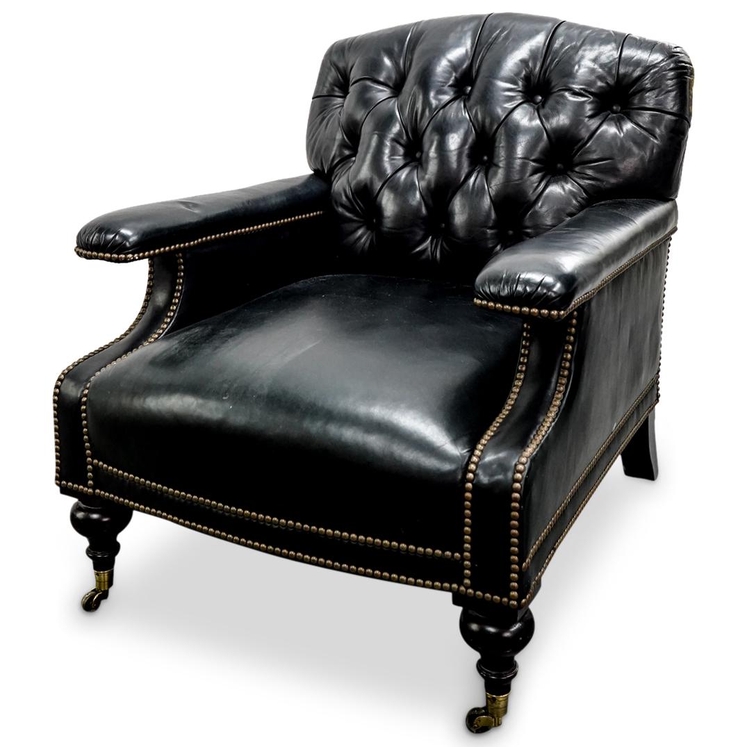 Ralph Lauren X Henredon Tufted Leather Lounge Chair (1 of 8)