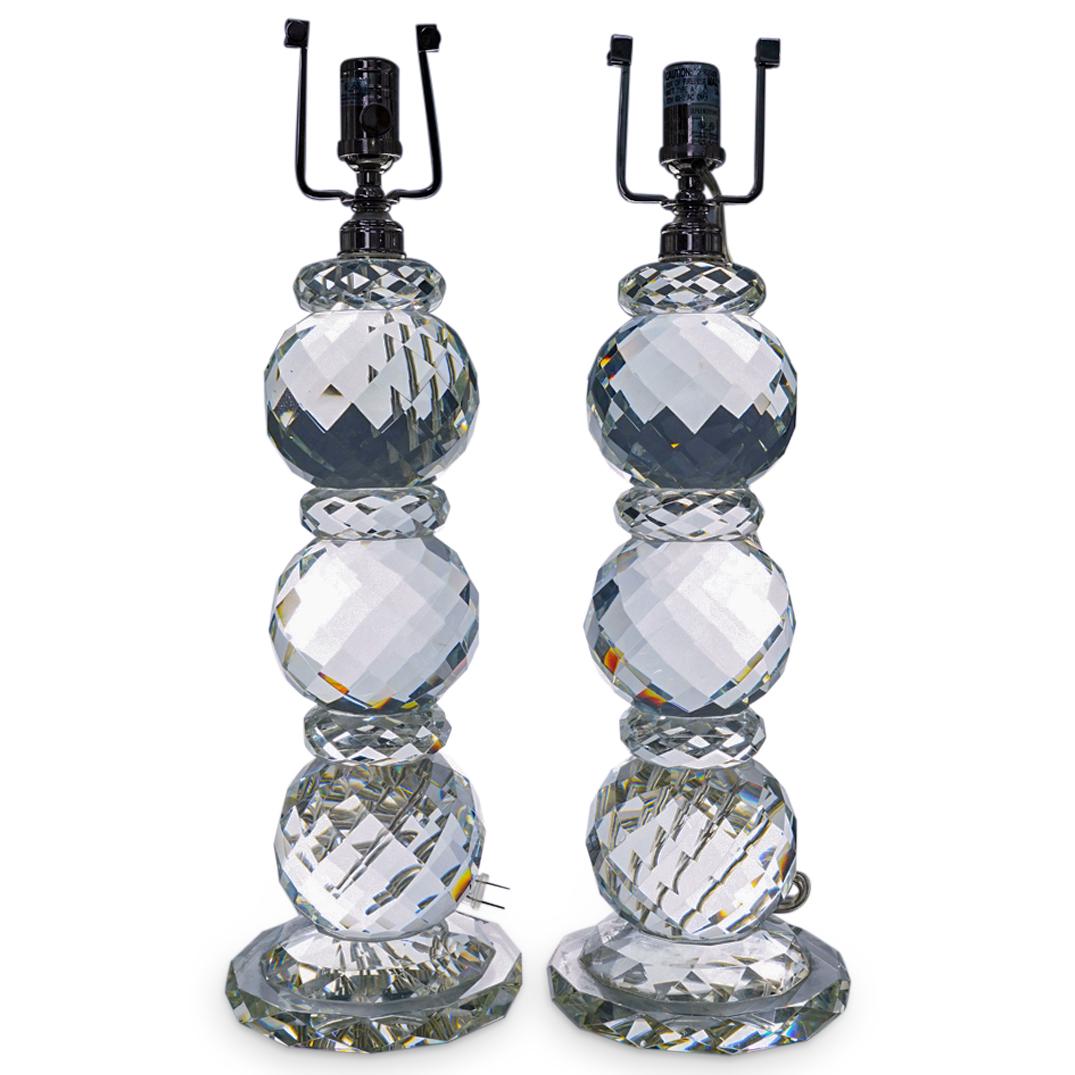 Pair of Ralph Lauren Cut Crystal Table Lamps (1 of 6)