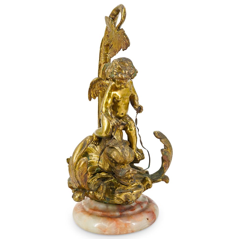 Antique French "Cupid Riding A Dolphin" Gilt Bronze Sculpture (1 of 7)