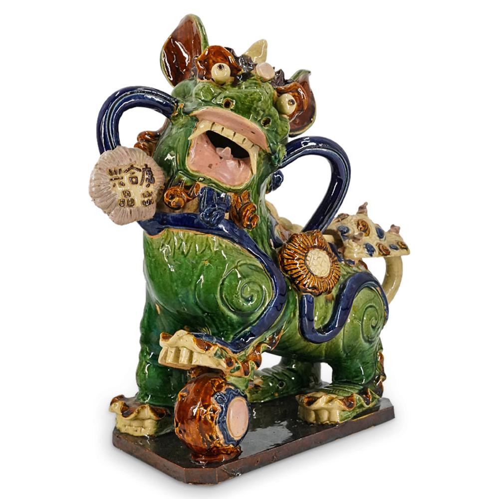 Antique Chinese Ceramic Sancai Glazed Foo Dog (1 of 11)