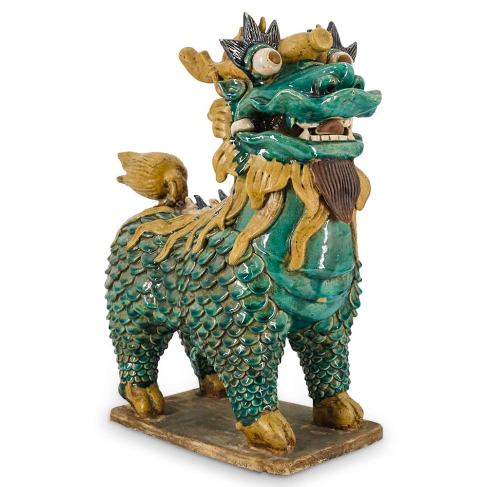 Antique Chinese Ceramic Turquoise Glazed Qilin (1 of 14)