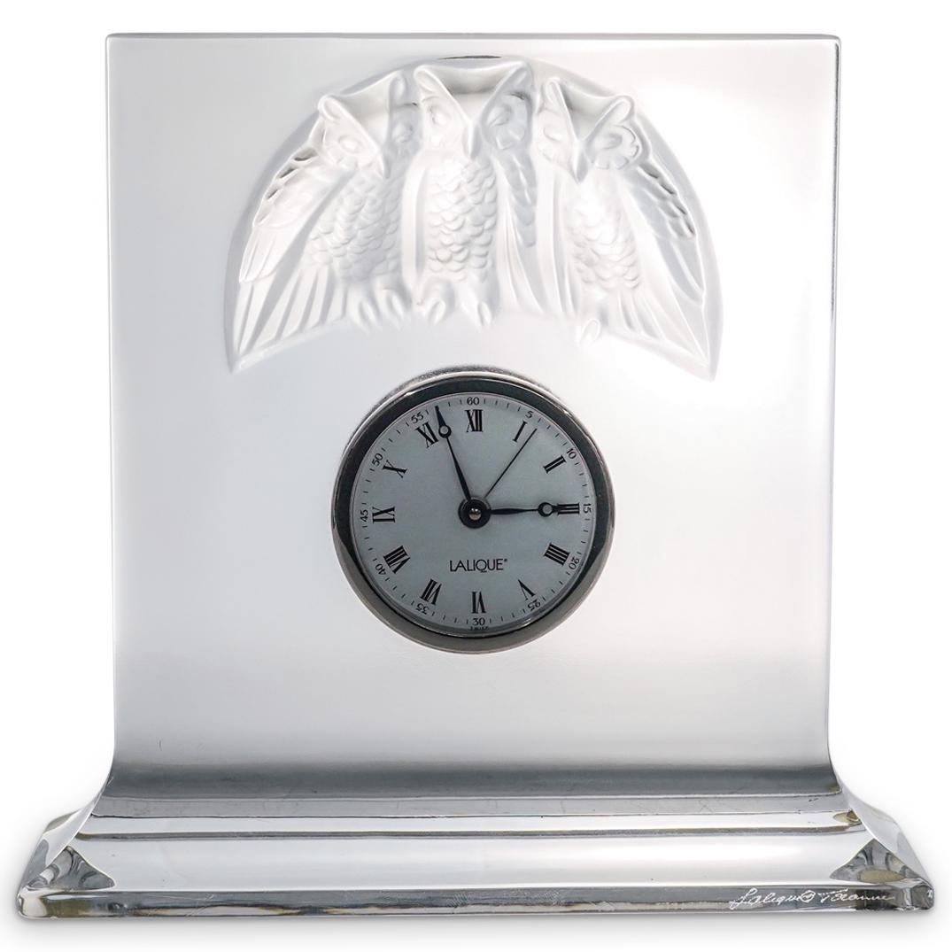 Lalique "Hibou" Crystal Owl Clock (1 of 4)