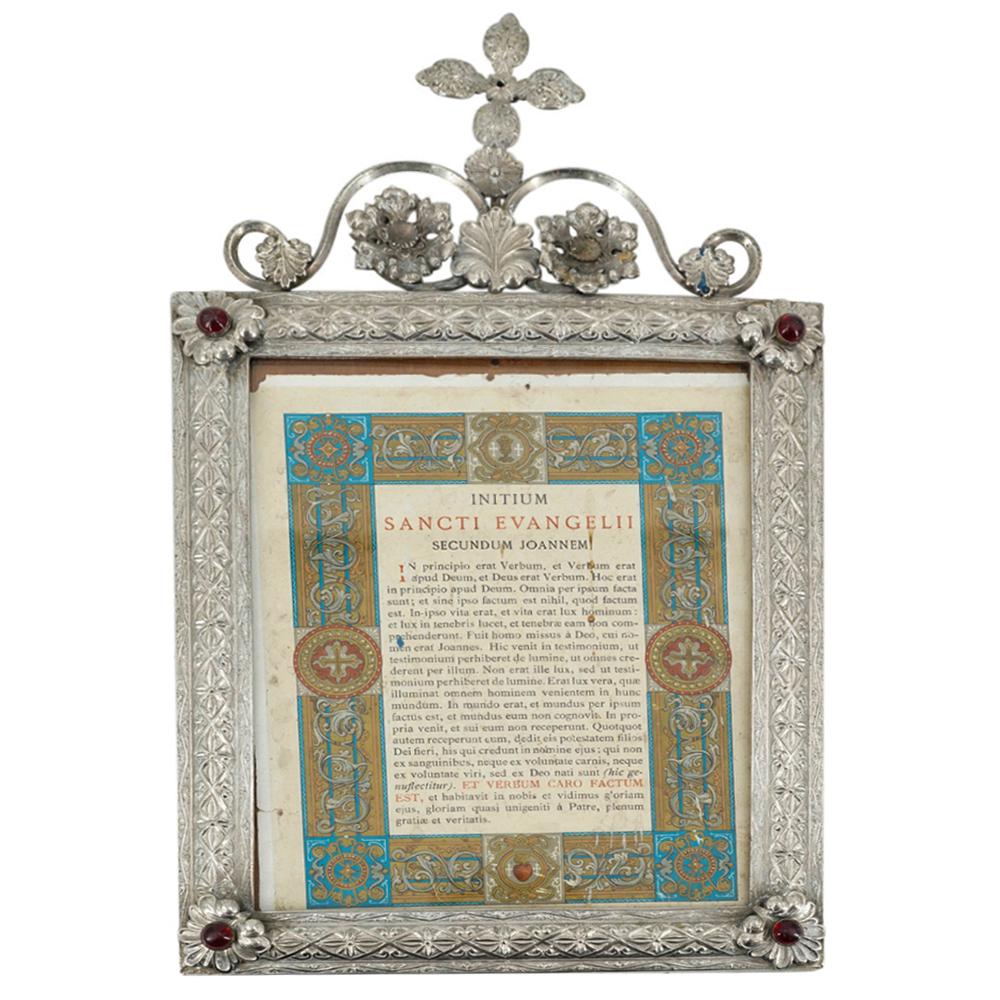 Illuminated Page Of John's Gospel In Silver Plated Frame (1 of 7)
