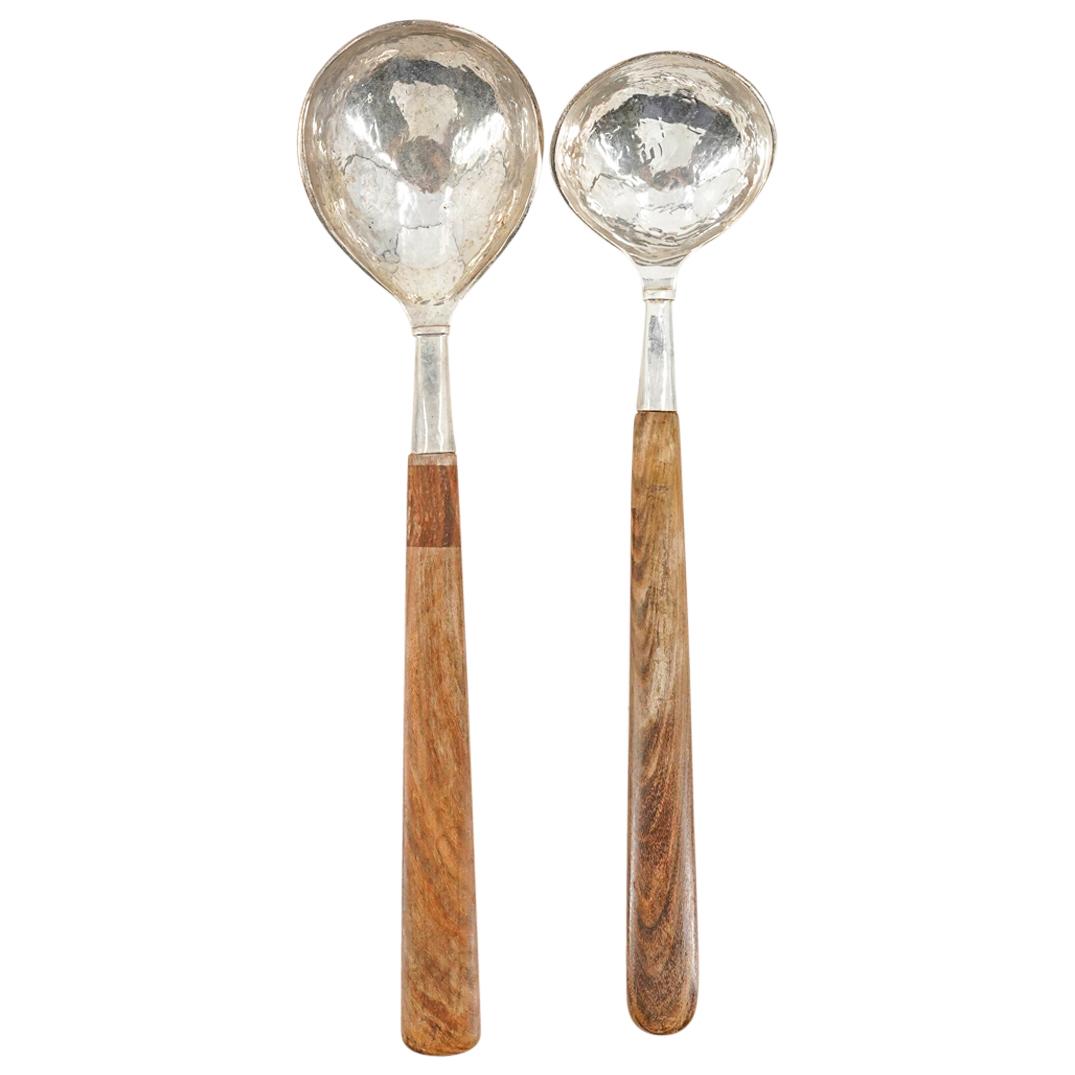 Pair of Peruvian Sterling Silver Hammered Serving Spoons (1 of 12)