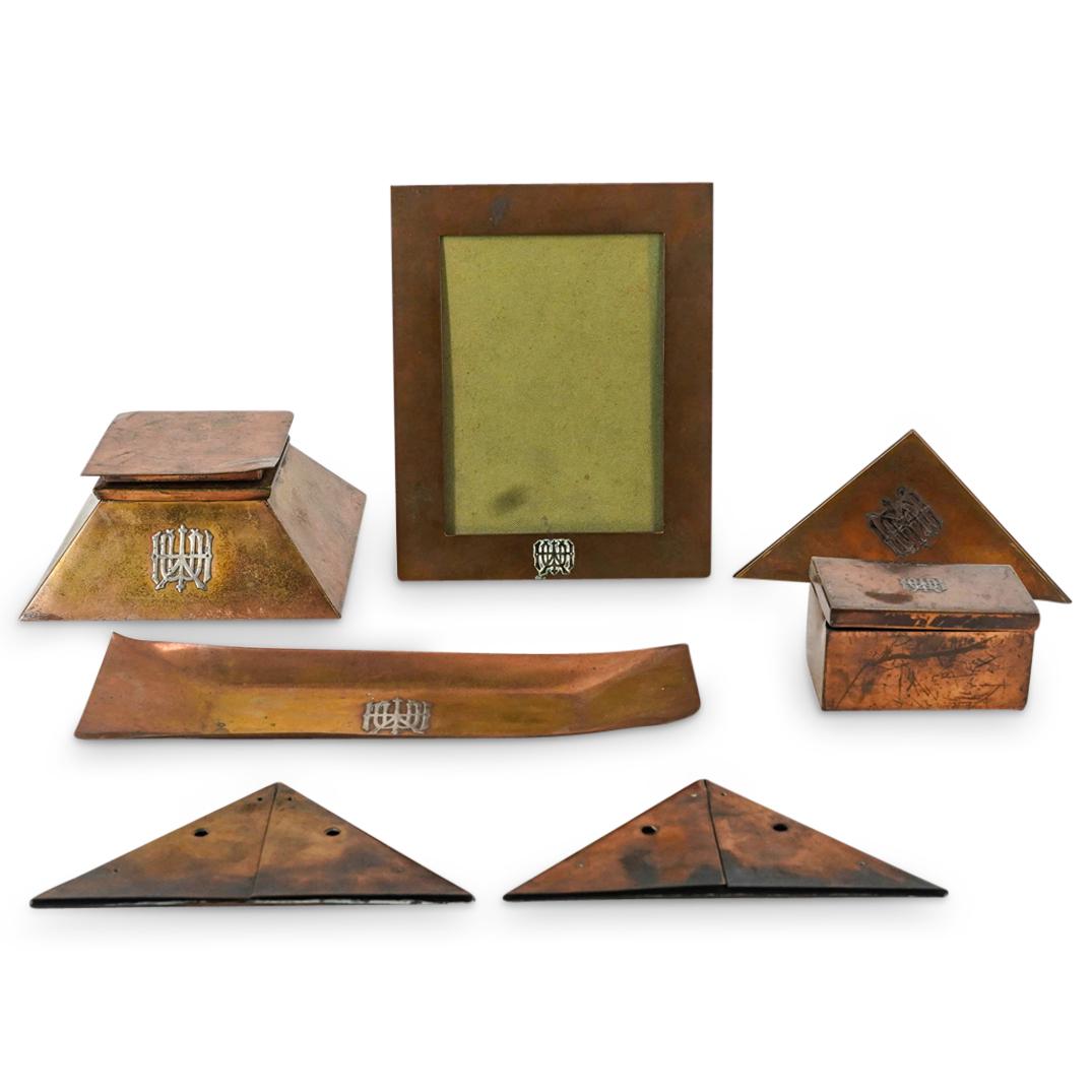 Antique Copper & Silver Arts & Crafts Desk Set (1 of 16)