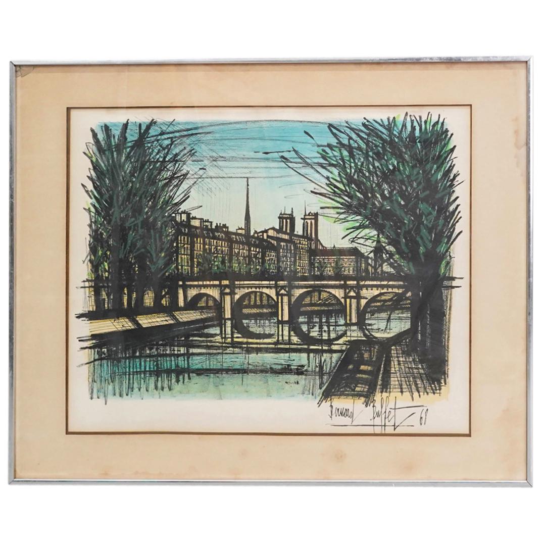 Bernard Buffet (French, 1928-1999) "Canal St. Martin" Lithograph (1 of 7)