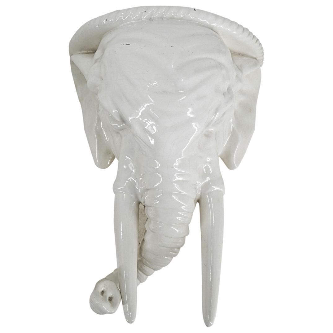 Large Italian Porcelain Elephant Bracket Shelf (1 of 8)