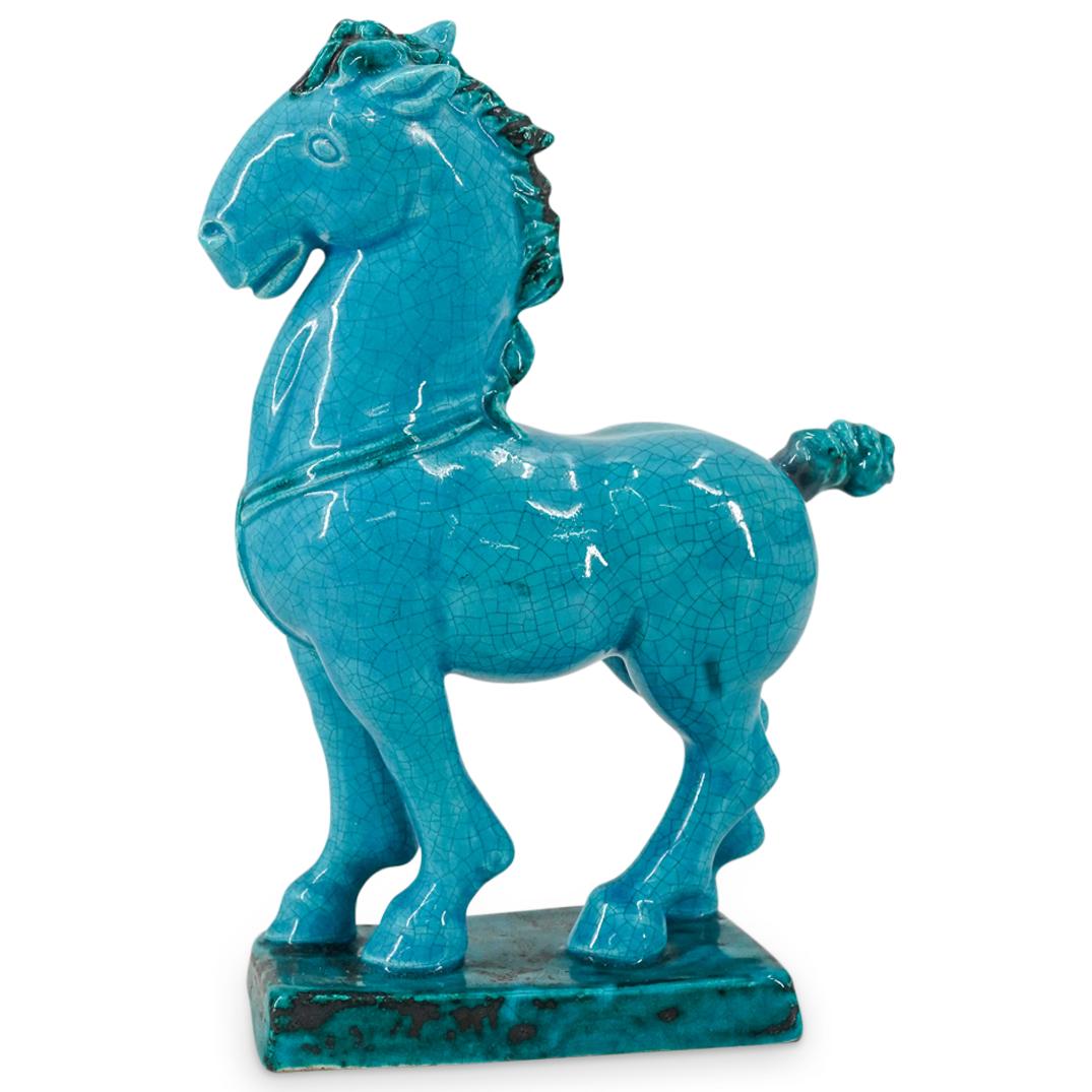 Italian Bitossi Glazed Pottery Horse Sculpture Auction