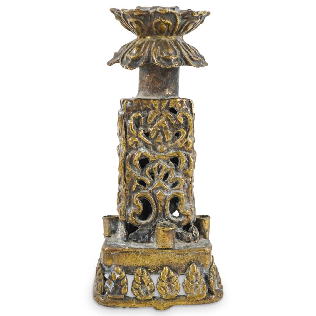 Antique Chinese Bronze Candlestick (1 of 6)