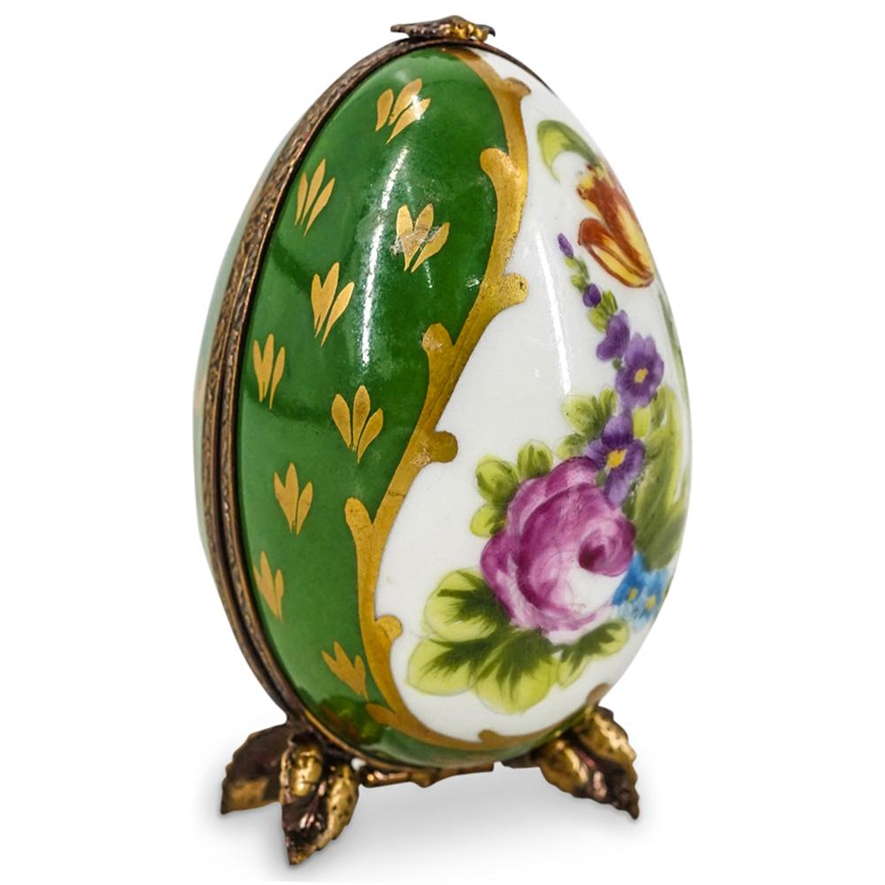 French Limoges La Gloriette Porcelain Egg Caddy Trinket Box (1 of 6)