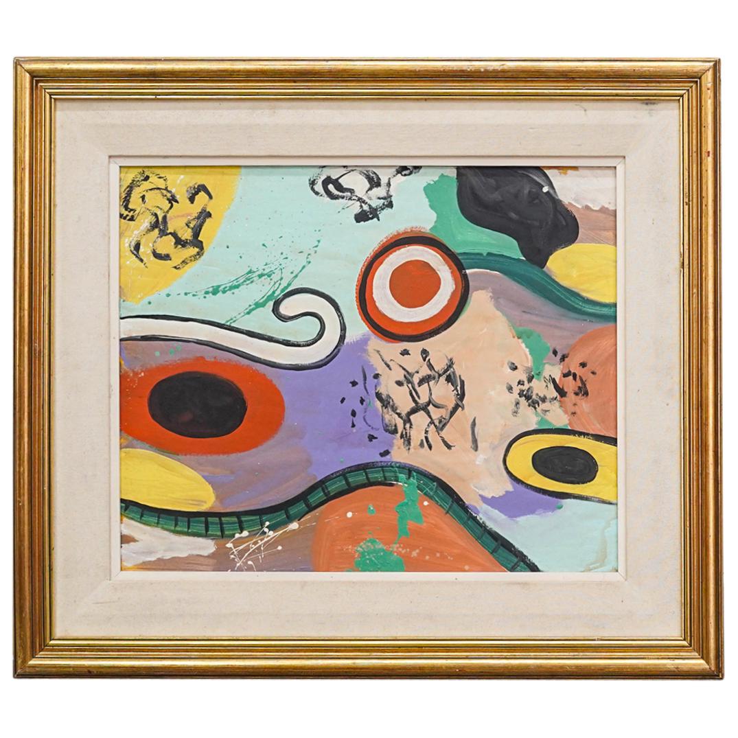 Alan Davie (Scotland, B. 1920) "Butterfly Catcher" Oil On Canvas (1 of 9)